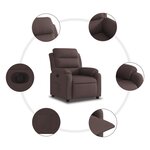 vidaXL Fauteuil inclinable électrique Marron foncé Tissu