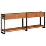 vidaXL Tables console avec tiroir 2 Pièces Marron Bois d'acacia massif