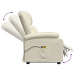 vidaXL Fauteuil de massage Crème Similicuir