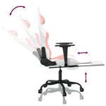vidaXL Chaise de jeu avec repose-pied Blanc et rose Similicuir