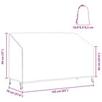 vidaXL Housse de banc de jardin Noir 165 x 70 x 65 / 94 cm Tissu 210D