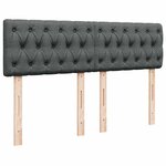 vidaXL Sommier à lattes de lit avec matelas Gris foncé 160x200cm Tissu