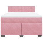 vidaXL Sommier à lattes de lit avec matelas Rose 160x200 cm Velours