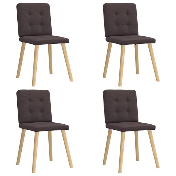 vidaXL Chaises à manger lot de 4 marron foncé tissu