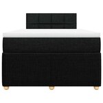 vidaXL Sommier à lattes de lit avec matelas noir 120x190 cm tissu