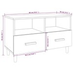 vidaXL Meuble TV Blanc 80x36x50 cm Bois d'ingénierie