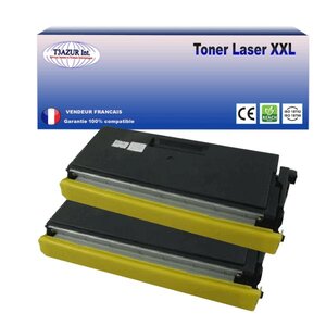 2 Toners compatible avec Brother TN6600 pour Brother DCP1200 DCP1400 DCP8020 DCP8040 DCP8025DN DCP8025N DCP8045D DCP8045DN - T3AZUR