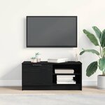 vidaXL Meuble TV Noir 80 x 35 x 36.5 cm Bois d'ingénierie