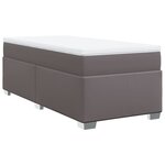 vidaXL Sommier à lattes de lit avec matelas Gris 100x200 cm Similicuir