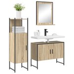 vidaXL Ensemble de mobilier de salle de bain avec étagère 3 Pièces Marron
