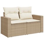 vidaXL Salon de jardin avec coussins 9 Pièces beige résine tressée