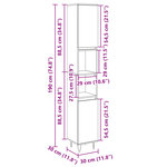 vidaXL Armoire salle de bain chêne sonoma 30x30x190 cm