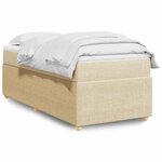 vidaXL Sommier à lattes de lit avec matelas Crème 90x200 cm Tissu