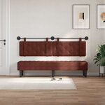 vidaXL Tête de lit suspendue Avec lumière LED Brun Brillant PU antique