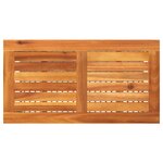 vidaXL Table de jardin beige 70x38x42 cm résine tressée et bois acacia