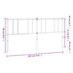 vidaXL Tête de lit métal blanc 180 cm