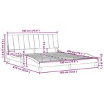 vidaXL Cadre de lit sans matelas Hanko noir 180x200 cm tissu