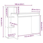 vidaXL Bureau avec étagère Blanc 100 x 40 x 90 cm Bois d'ingénierie