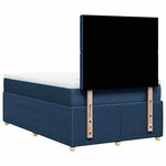 vidaXL Sommier à lattes de lit avec matelas Bleu 120x200 cm Tissu