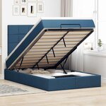 vidaXL Cadre de lit ottoman avec matelas bleu 120x190 cm tissu