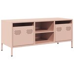 vidaXL Meuble TV rose 101 5x39x43 5 cm acier laminé à froid