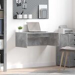 vidaXL Bureau mural Gris béton 80 x 45 x 30 cm Bois d'ingénierie