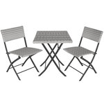 Tectake Salon de jardin TREVI 2 personnes - gris clair