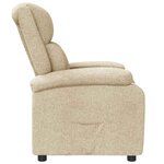 vidaXL Fauteuil inclinable Crème Tissu