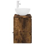 vidaXL Vanité de lavabo mural Chêne fumé 49 5 x 41 x 64 5 cm