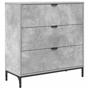 vidaXL Buffet Gris béton 79 5 x 33 x 82 cm Bois d'ingénierie