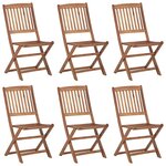 vidaXL Chaises pliables de jardin lot de 6 avec coussins Bois d'acacia