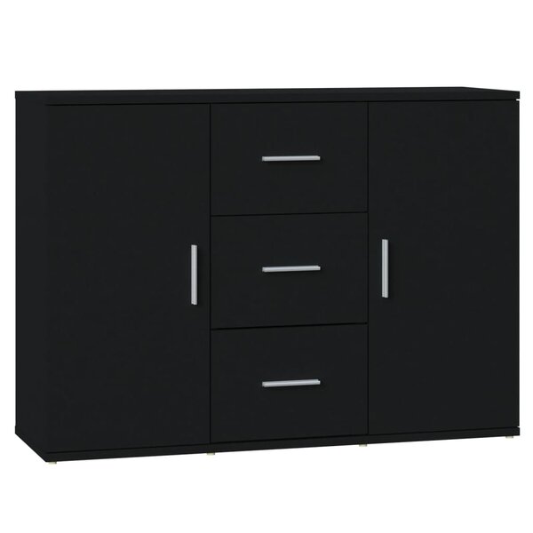 vidaXL Buffet Noir 91x29 5x65 cm Bois d'ingénierie