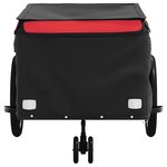 vidaXL Remorque de vélo noir et rouge 45 kg fer