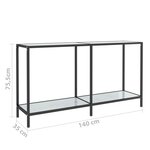 vidaXL Table console Blanc 140x35x75 5 cm Verre trempé