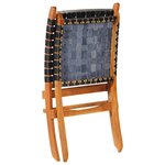 vidaXL Chaise de relaxation pliable noir cuir véritable