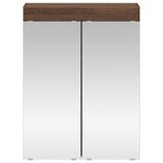 vidaXL Amoire de salle de bain avec miroir avec porte TULUM Chêne brun