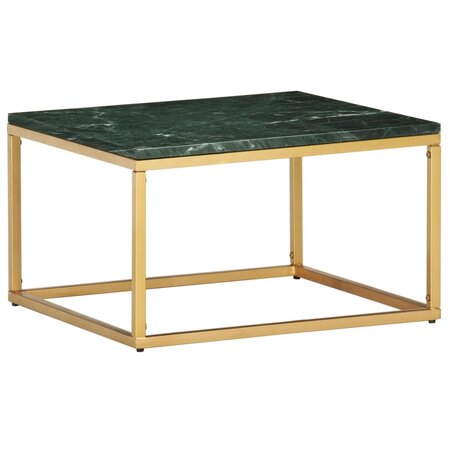 vidaXL Table basse Vert 60x60x35 cm Pierre véritable et texture marbre