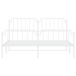 vidaXL Cadre de lit métal sans matelas et pied de lit blanc 183x213 cm