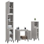 vidaXL Ensemble de meubles de salle de bain 3 Pièces Sonoma gris