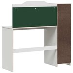 vidaXL Bureau avec rangement ouvert et tableau noir ROROS Blanc