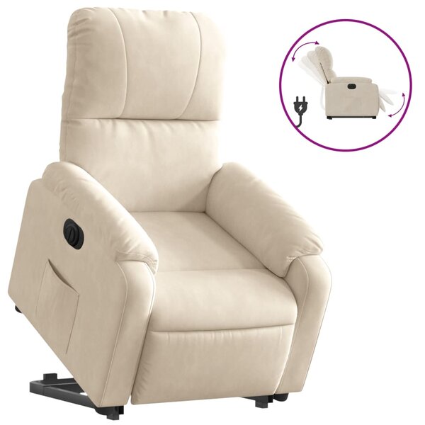 vidaXL Fauteuil inclinable électrique beige tissu microfibre