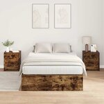 vidaXL Cadre de lit Chêne fumé 200 x 120 x 31 5 cm Bois d'ingénierie