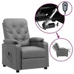 vidaXL Fauteuil inclinable électrique Gris Similicuir