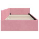 vidaXL Cadre de lit d'angle avec tête de lit Rose 90 cm x 200 cm