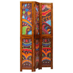 vidaXL Paravent Marron 105 x 180 cm Bois d'acacia massif