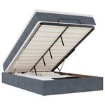 vidaXL Cadre de lit ottoman et matelas gris foncé 120x200 cm velours