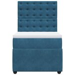 vidaXL Sommier à lattes de lit avec matelas Bleu foncé 90x190 cm