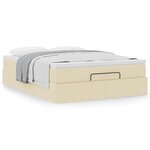 VidaXL Cadre de lit ottoman avec matelas crème 140x200 cm tissu