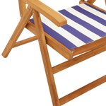 vidaXL Chaises inclinables de jardin lot de 8 tissu et bois massif