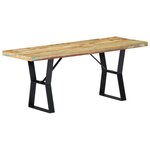 Banquette pouf tabouret meuble banc 110 cm bois de récupération massif 3002245